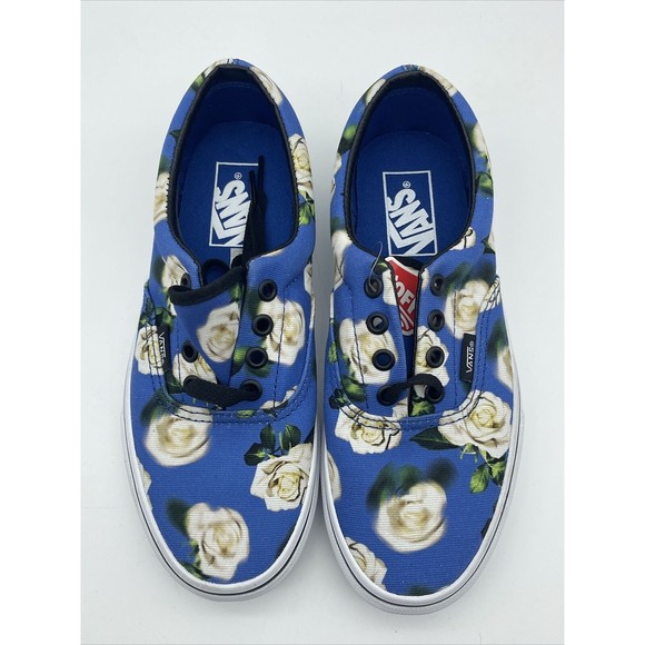 Vans Floral Lapis Blue Low Top Skate Shoes Men Size 5 Women 6.5 721356 - Picture 4 of 7